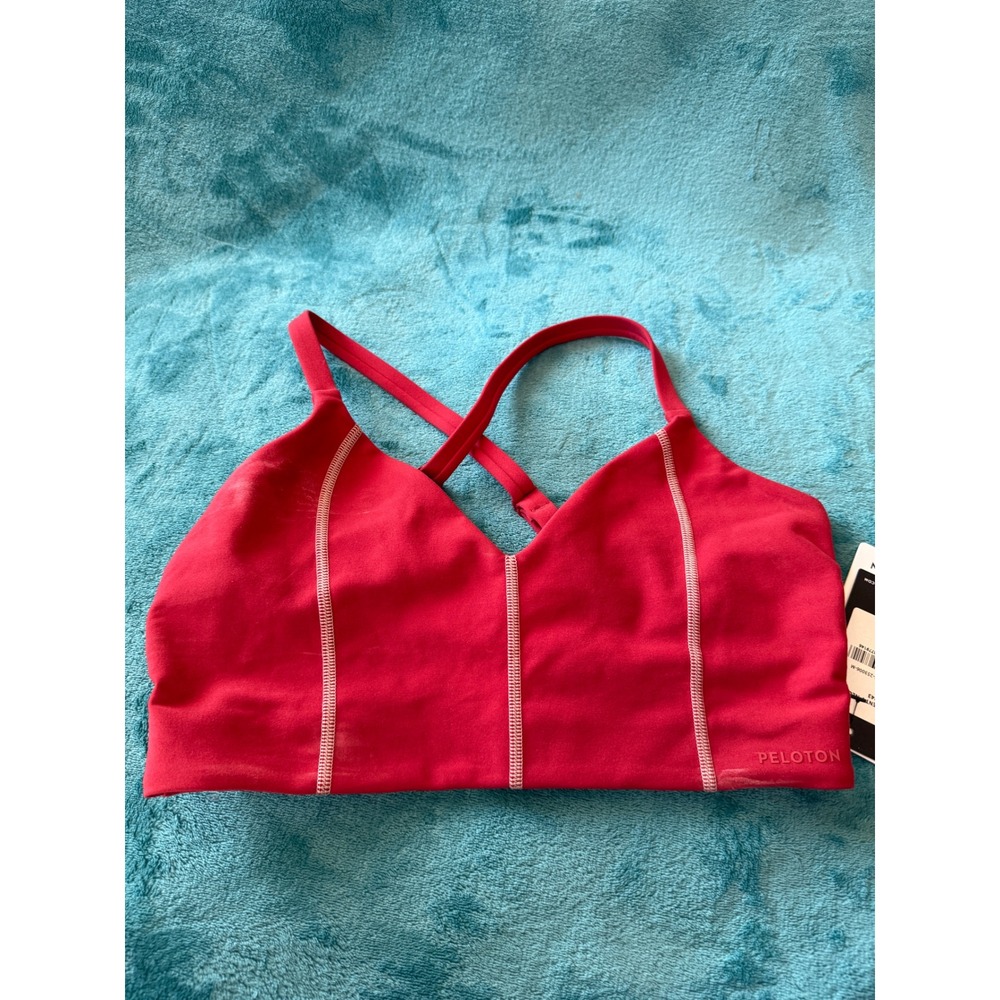 Peloton Cadent V-Neck Sports Bra Red Adjustable Straps Medium WR01046-253006-M